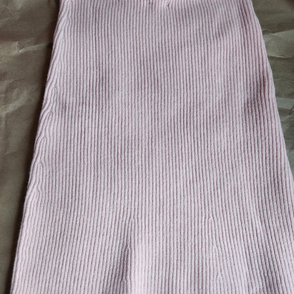 H&M KNIT-RIB Midi Skirt Pink Sz M NWT